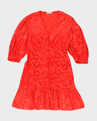 Sandro Silk Blend Floral Button-Up Dress - M