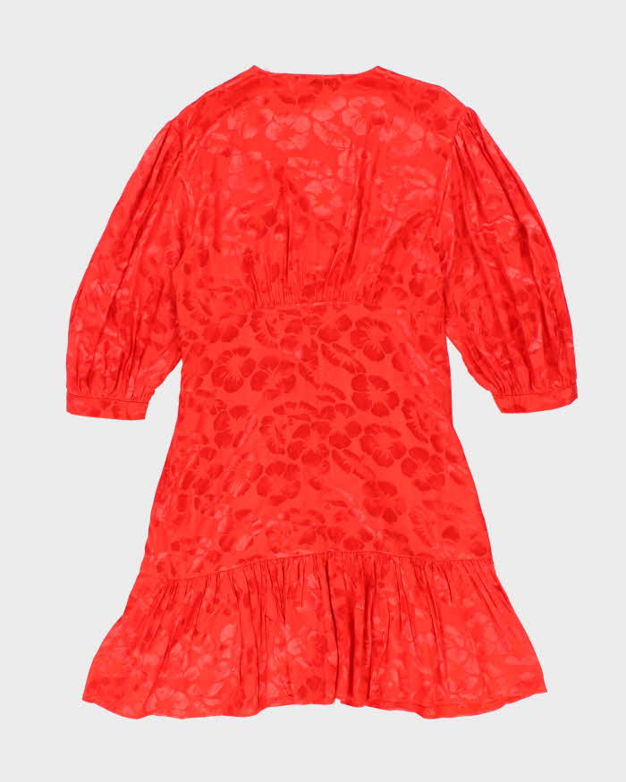 Sandro Silk Blend Floral Button-Up Dress - M