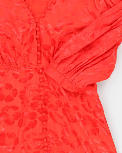 Sandro Silk Blend Floral Button-Up Dress - M