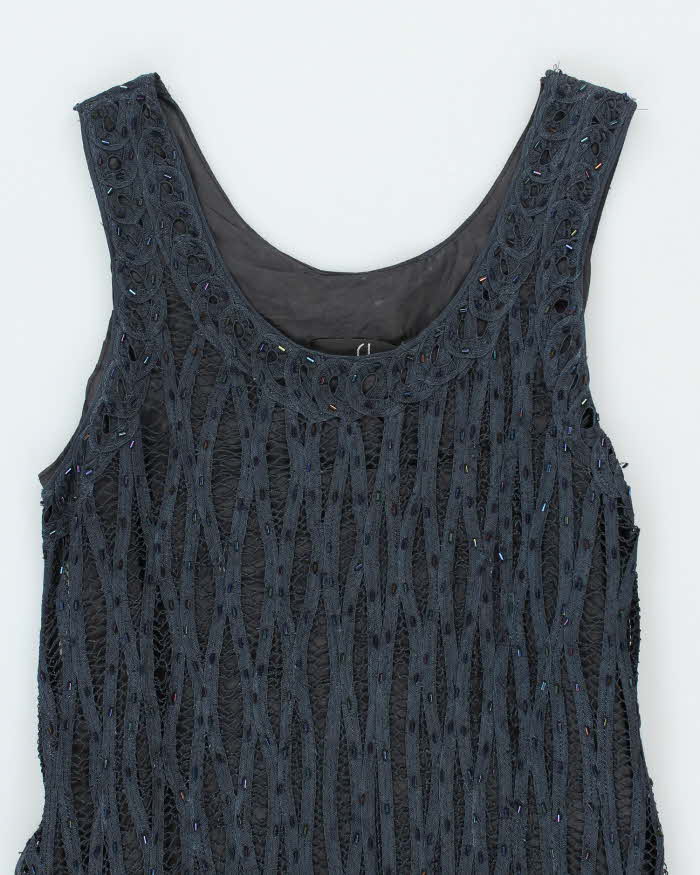 Vintage 90s Carole Little Beaded Dress - S