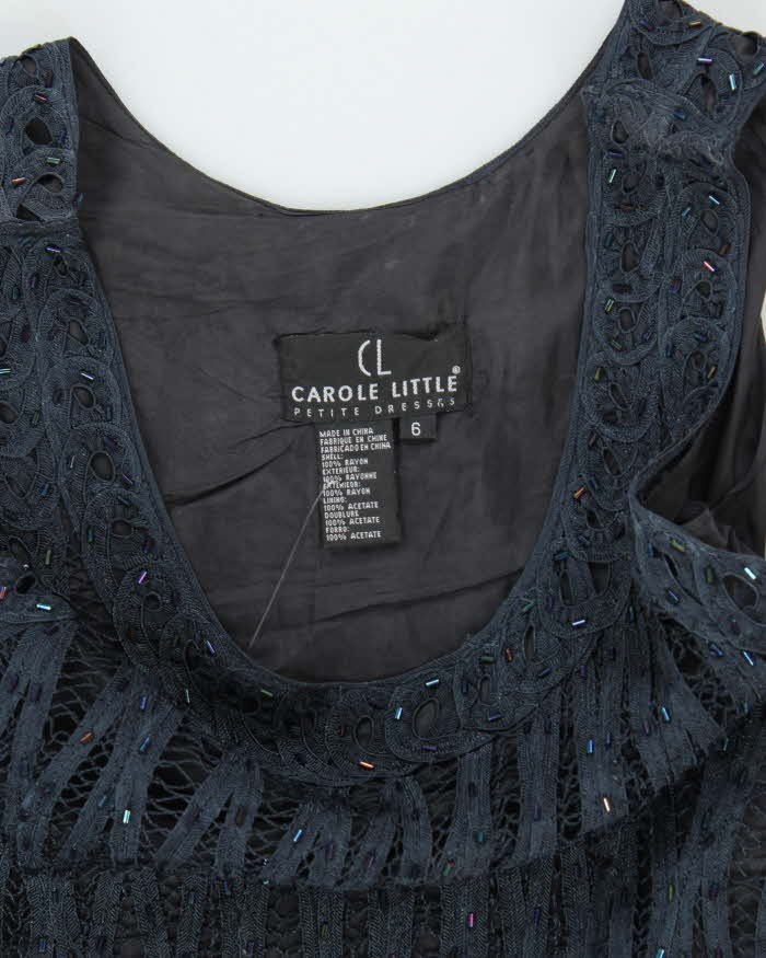 Vintage 90s Carole Little Beaded Dress - S