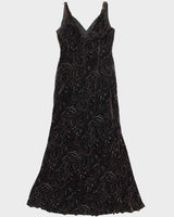 Vintage 90s Ralph Lauren Silk &amp; Velvet Dress - L