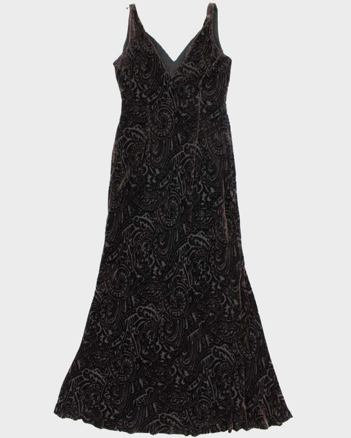 Vintage 90s Ralph Lauren Silk &amp; Velvet Dress - L