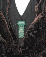 Vintage 90s Ralph Lauren Silk &amp; Velvet Dress - L