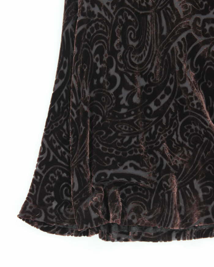 Vintage 90s Ralph Lauren Silk &amp; Velvet Dress - L