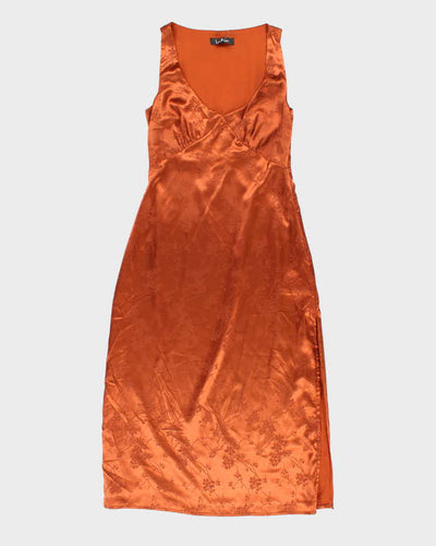 Vintage Lulus Brown Floral Satin Dress - S