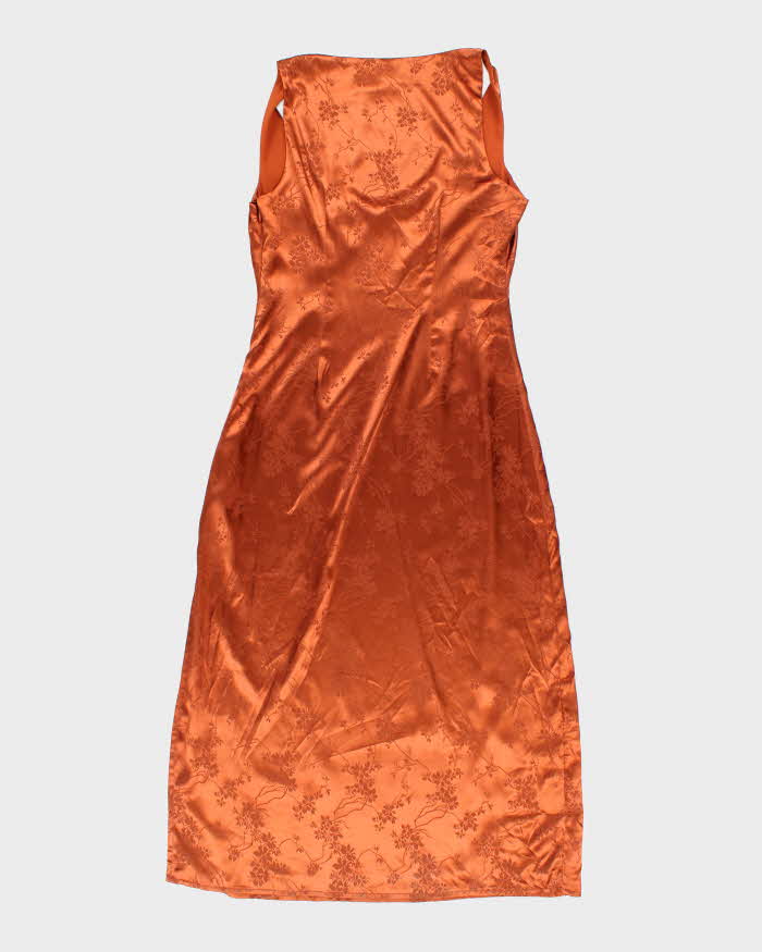 Vintage Lulus Brown Floral Satin Dress - S