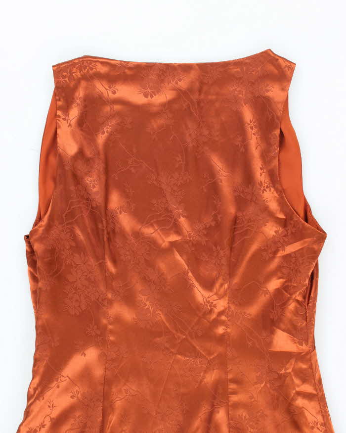 Vintage Lulus Brown Floral Satin Dress - S