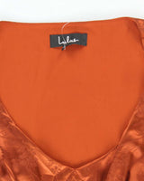 Vintage Lulus Brown Floral Satin Dress - S