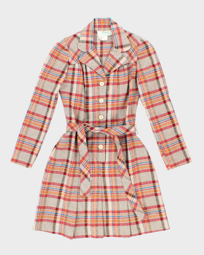 Vintage 70s Wendy Button-Up Wool Blend Dress - S