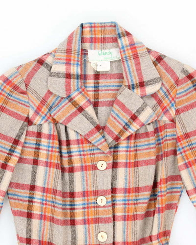 Vintage 70s Wendy Button-Up Wool Blend Dress - S