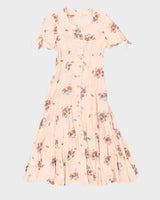 Vintage Floral Button-Up Dress - L