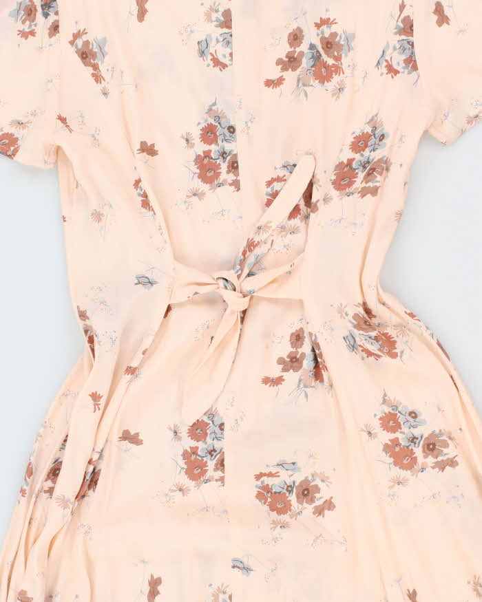 Vintage Floral Button-Up Dress - L