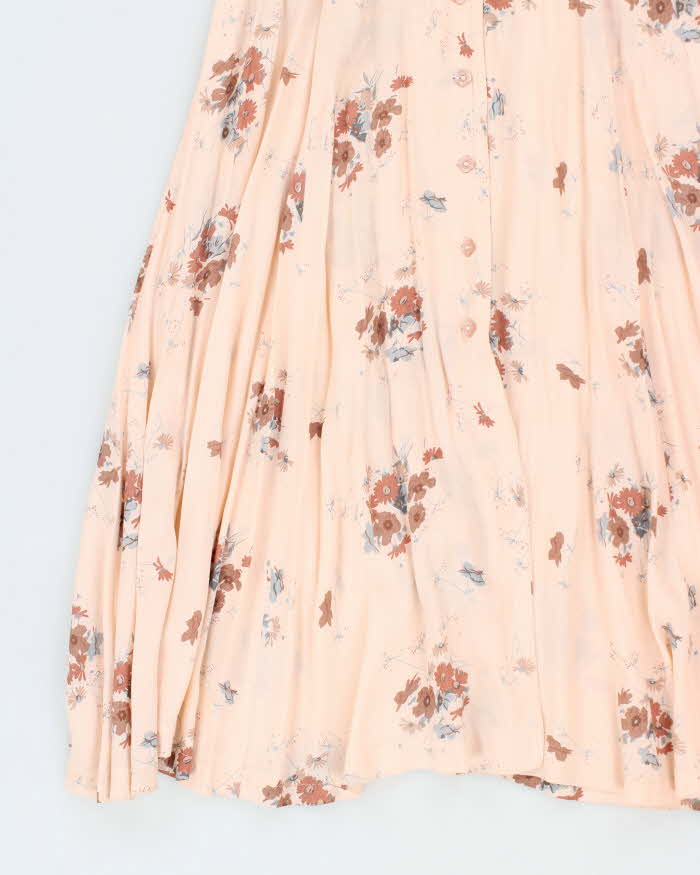 Vintage Floral Button-Up Dress - L