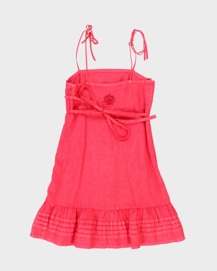 Vintage Y2k 00s Guess Pink Linen Dress - S