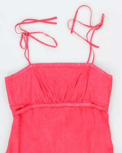 Vintage Y2k 00s Guess Pink Linen Dress - S