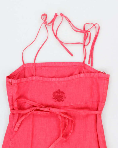 Vintage Y2k 00s Guess Pink Linen Dress - S