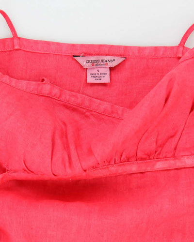 Vintage Y2k 00s Guess Pink Linen Dress - S