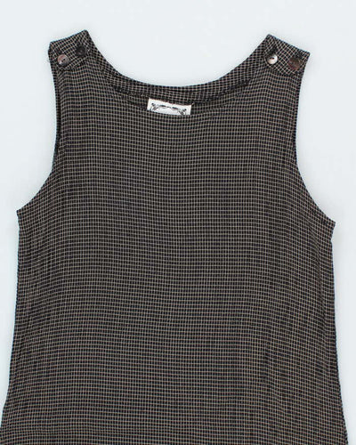 Vintage 90s Dressing Clio Checked Maxi Dress - S
