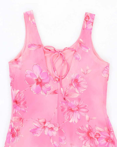 Vintage 90s Jessica Floral Scoop Back Dress - M