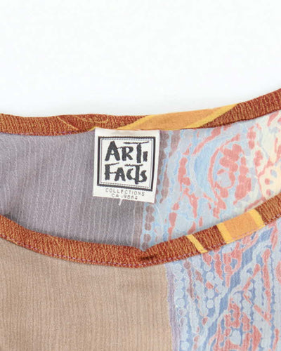 Vintage 00s Arti Facts Pattern Maxi Dress - M