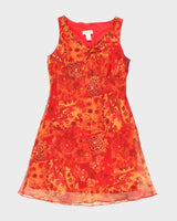 Vintage 90s Alyn Paige Mesh Floral Dress - M