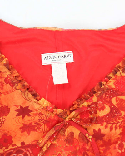 Vintage 90s Alyn Paige Mesh Floral Dress - M