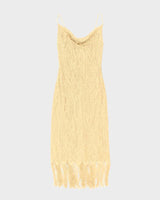 Vintage 90s Rhapsody Gold Cowl Neck Dress - XS