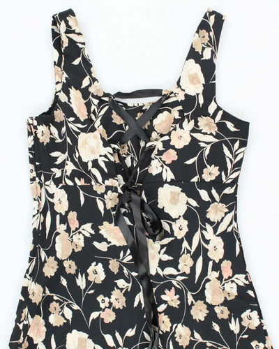 Vintage 90s Jay Jacobs Floral Lace-Up Dress - S