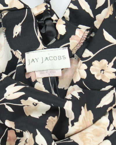 Vintage 90s Jay Jacobs Floral Lace-Up Dress - S