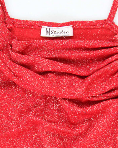 Vintage Y2k 00s M Studio Cowl Neck Sparkly Dress - XS