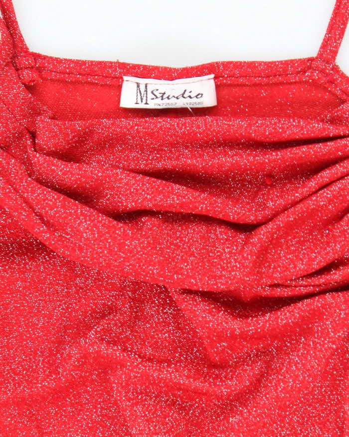 Vintage Y2k 00s M Studio Cowl Neck Sparkly Dress - XS