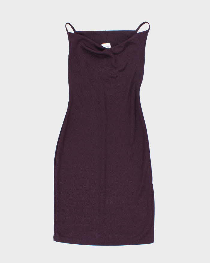 Vintage Y2k 00s Together Purple Cowl Neck Dress - S