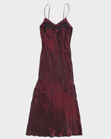 Vintage 90s Rose Iridescent Maxi Dress - S