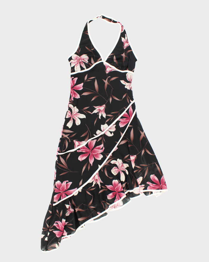 Vintage 90s Ruby Rox Halter Neck Asymmetric Hem Dress - S