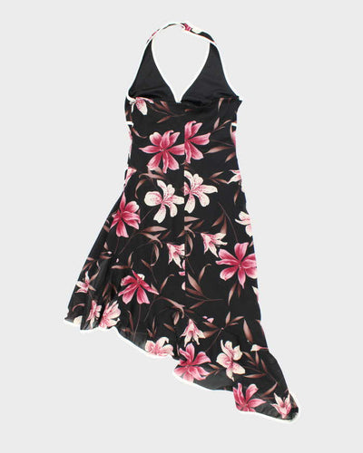 Vintage 90s Ruby Rox Halter Neck Asymmetric Hem Dress - S