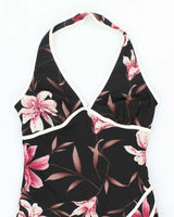 Vintage 90s Ruby Rox Halter Neck Asymmetric Hem Dress - S