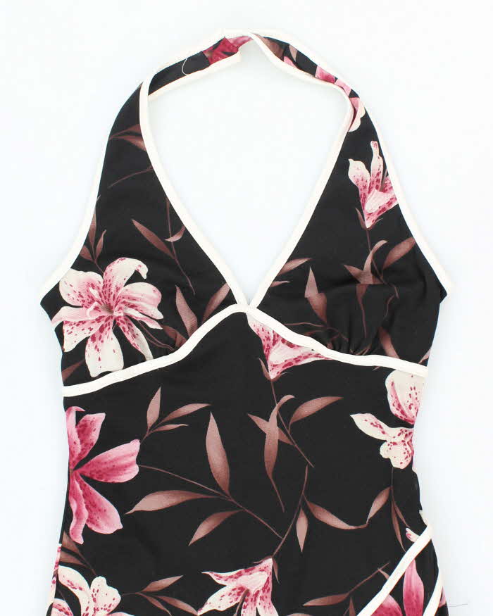 Vintage 90s Ruby Rox Halter Neck Asymmetric Hem Dress - S