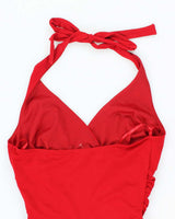 Vintage Y2k 00s Le Chateau Red Halter Neck Dress - M