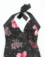 Vintage 90s Jump Floral Halter Dress - S