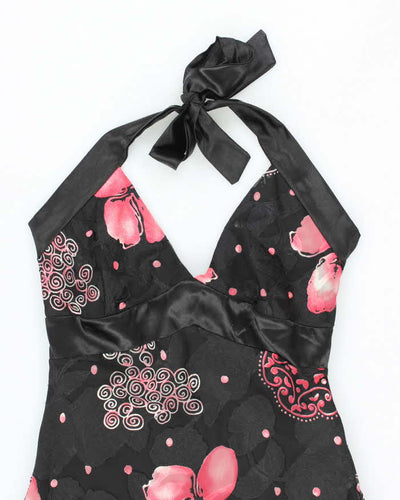 Vintage 90s Jump Floral Halter Dress - S