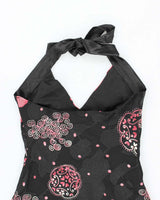 Vintage 90s Jump Floral Halter Dress - S