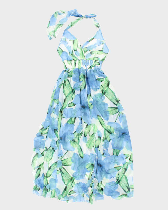 Vintage Y2k 00s Jasmine London Floral Halter Dress - S