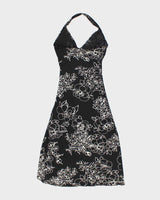 Vintage Y2k 00s Le Chateau Floral Halter Dress - XS