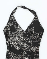 Vintage Y2k 00s Le Chateau Floral Halter Dress - XS