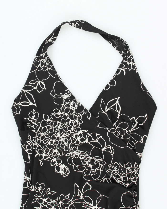 Vintage Y2k 00s Le Chateau Floral Halter Dress - XS