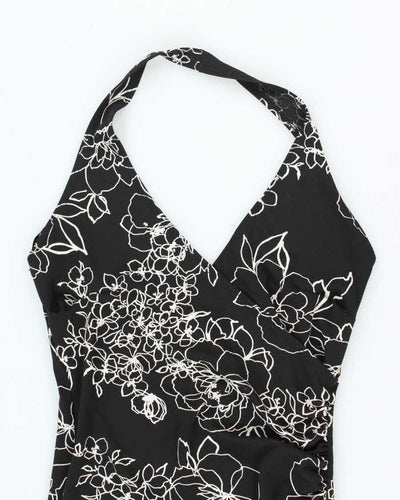 Vintage Y2k 00s Le Chateau Floral Halter Dress - XS