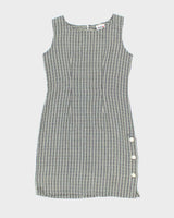 Vintage 90s Trends Checked Midi Dress - M