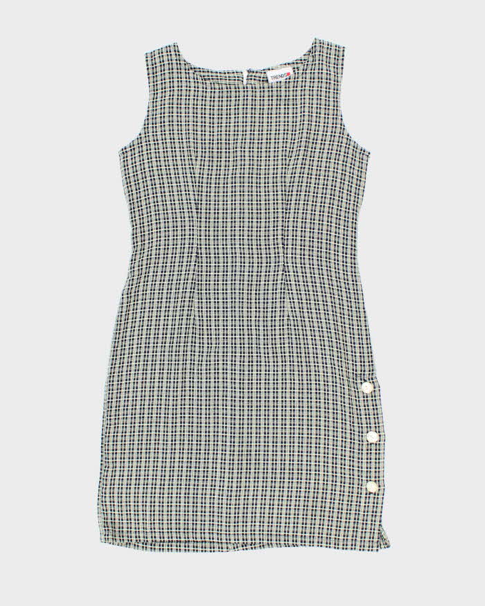 Vintage 90s Trends Checked Midi Dress - M