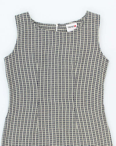 Vintage 90s Trends Checked Midi Dress - M